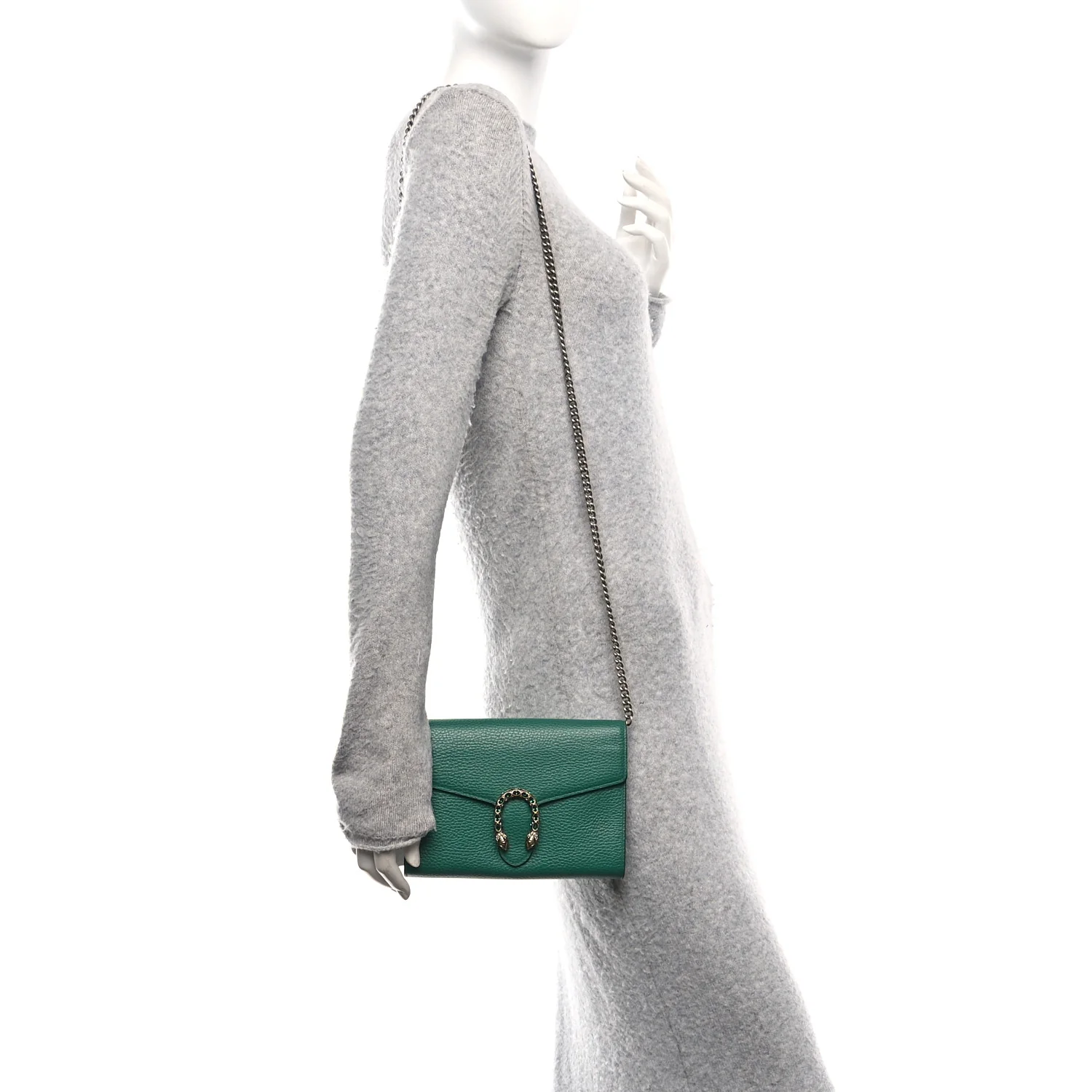 Calfskin Mini Dionysus Chain Wallet Emerald - Image 2