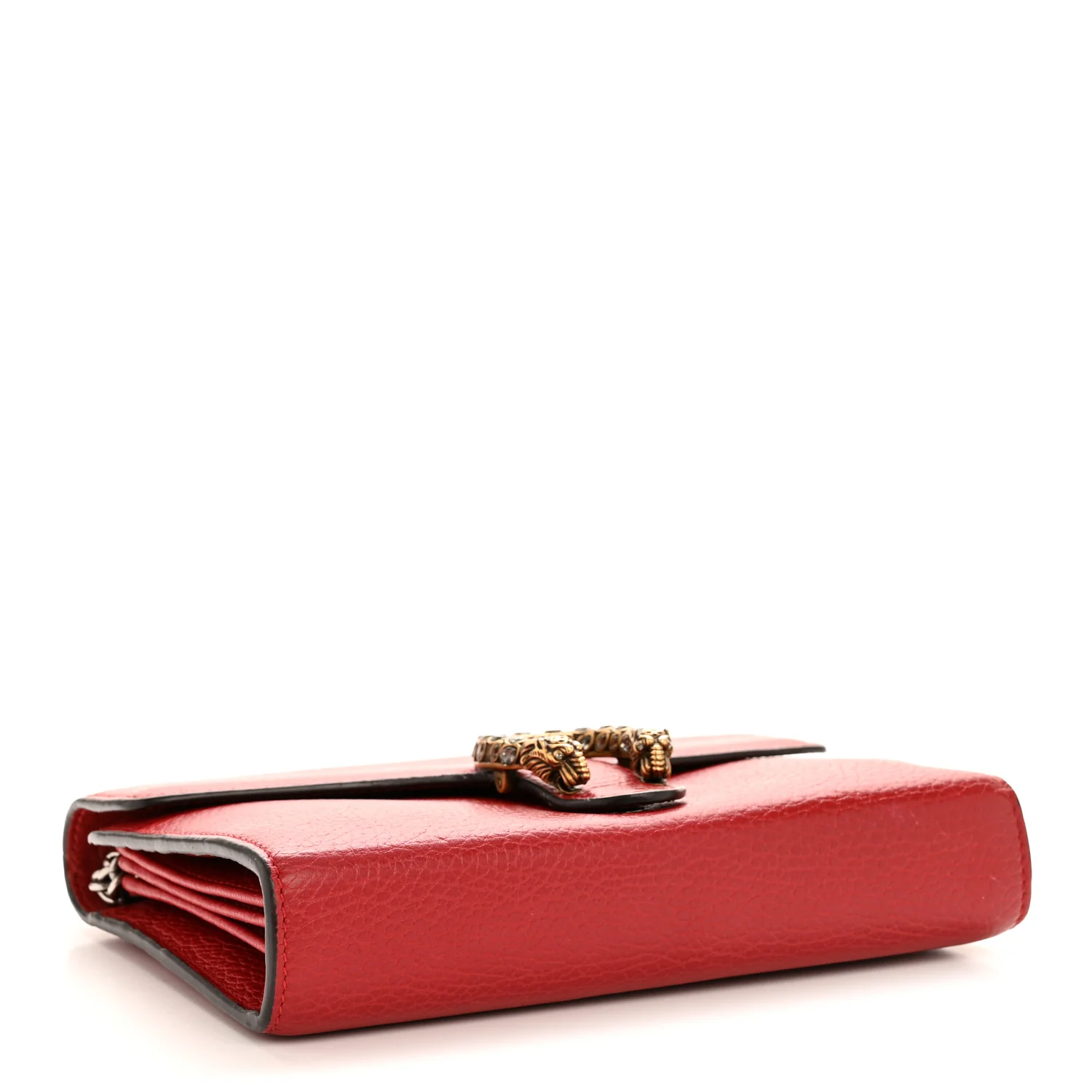 Calfskin Mini Dionysus Chain Wallet Hibiscus Red - Image 4