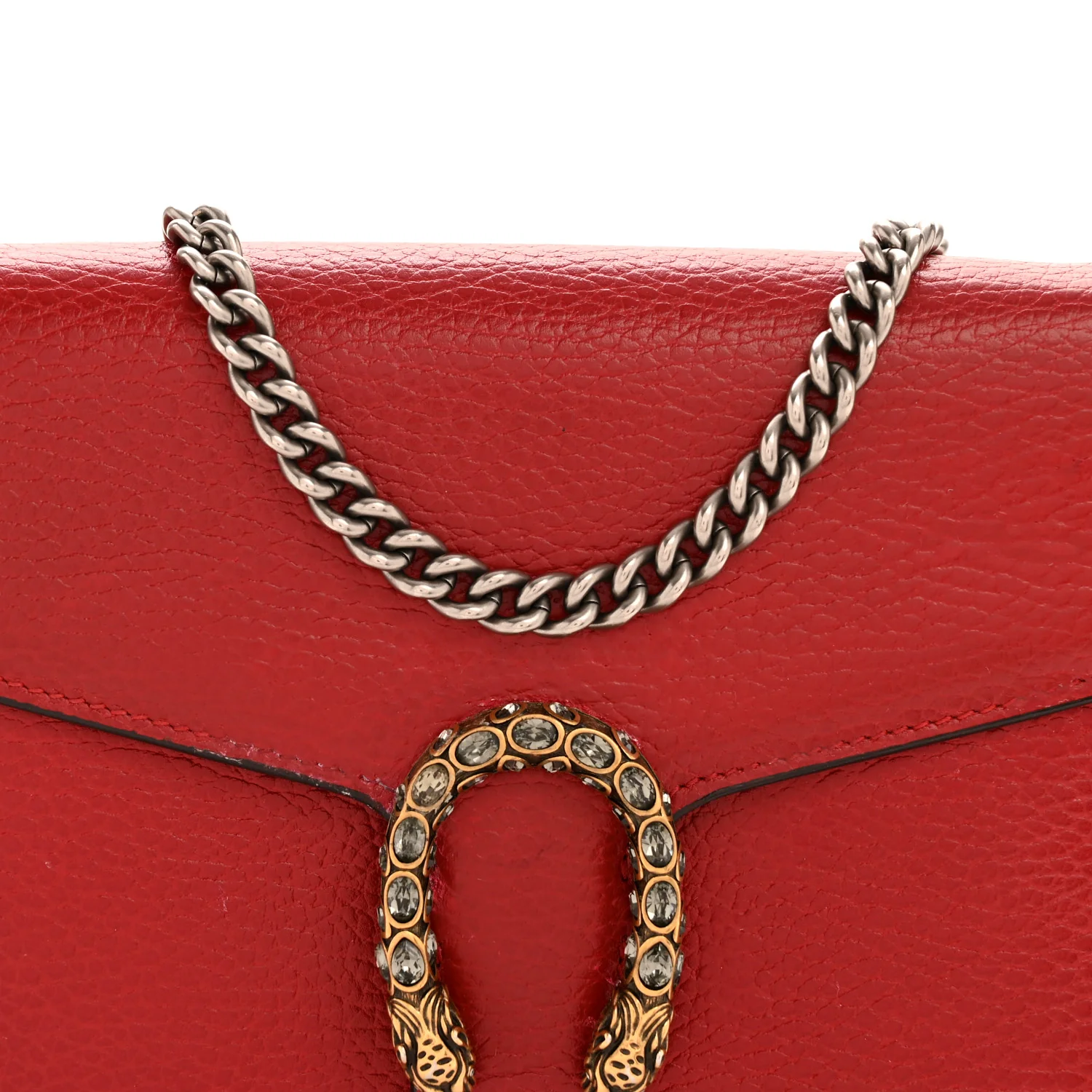 Calfskin Mini Dionysus Chain Wallet Hibiscus Red - Image 8