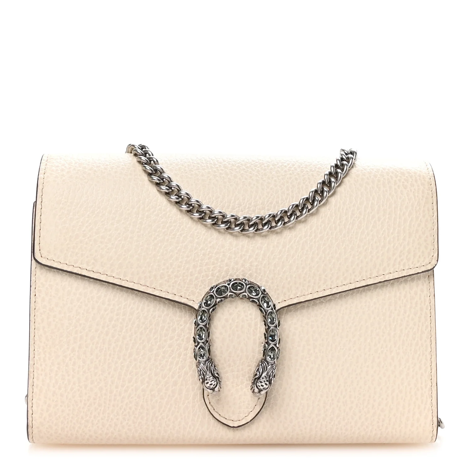 Calfskin Mini Dionysus Chain Wallet White