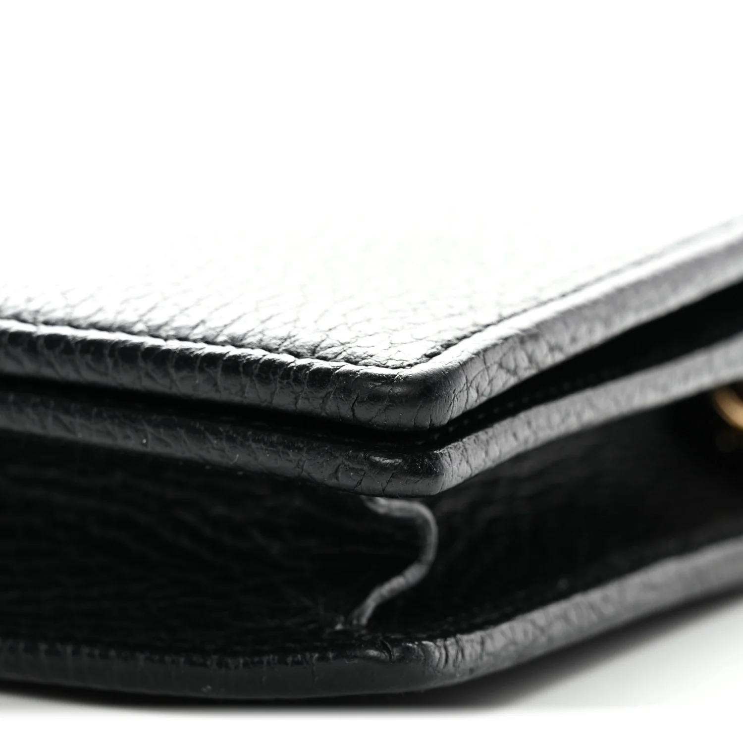 Calfskin Mini GG Marmont Chain Wallet Black - Image 9