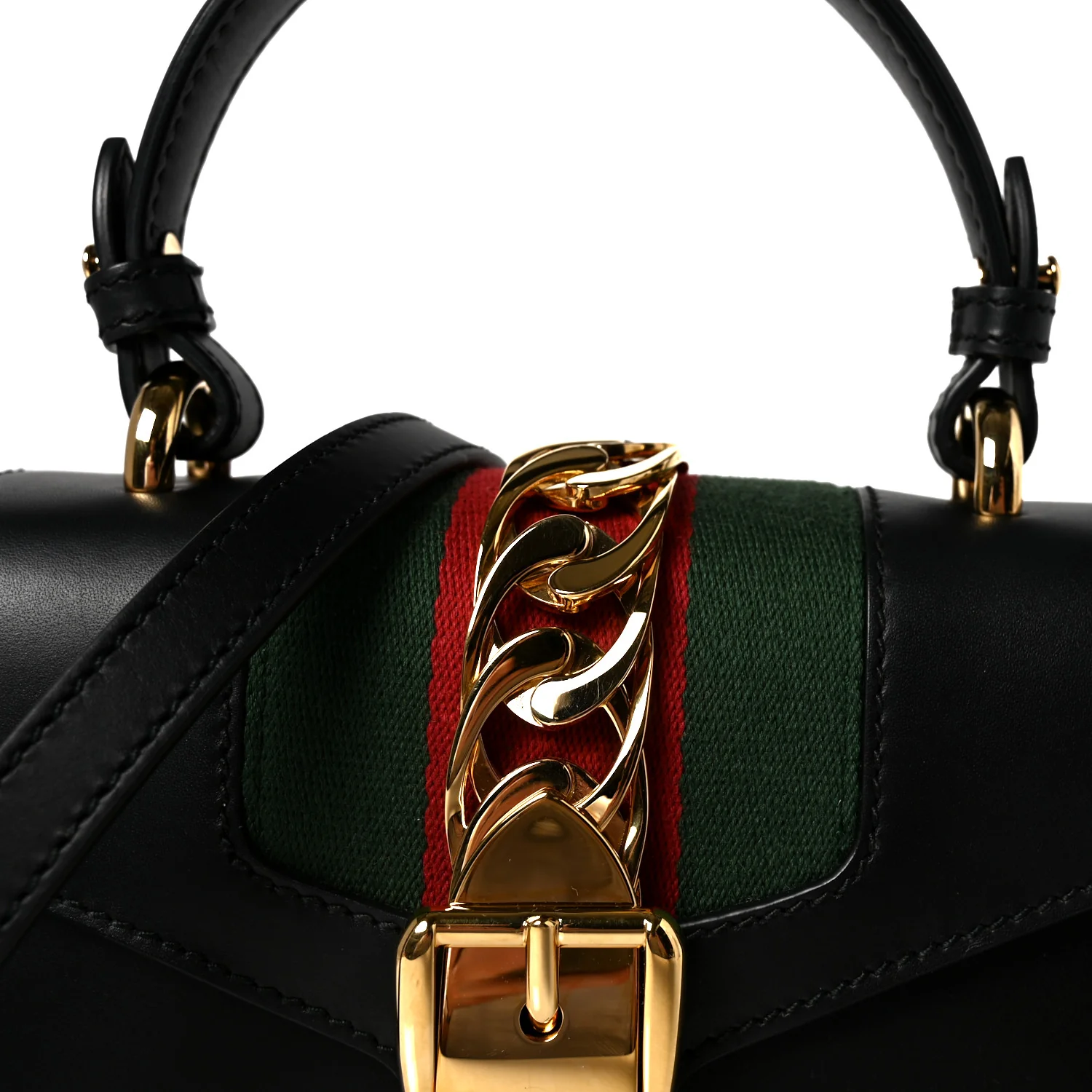 Calfskin Mini Sylvie Top Handle Bag Black - Image 8