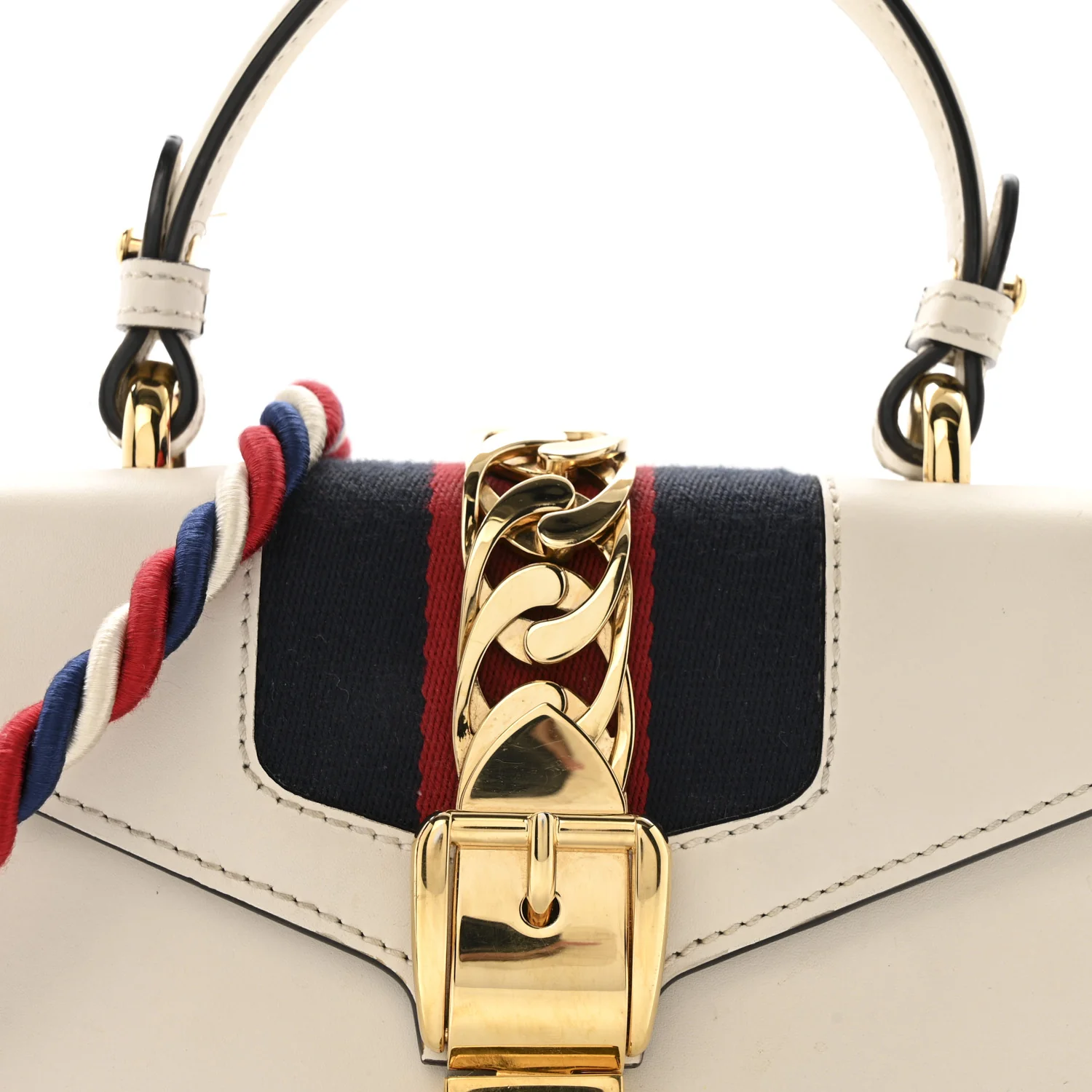 Calfskin Mini Sylvie Top Handle Bag White - Image 8