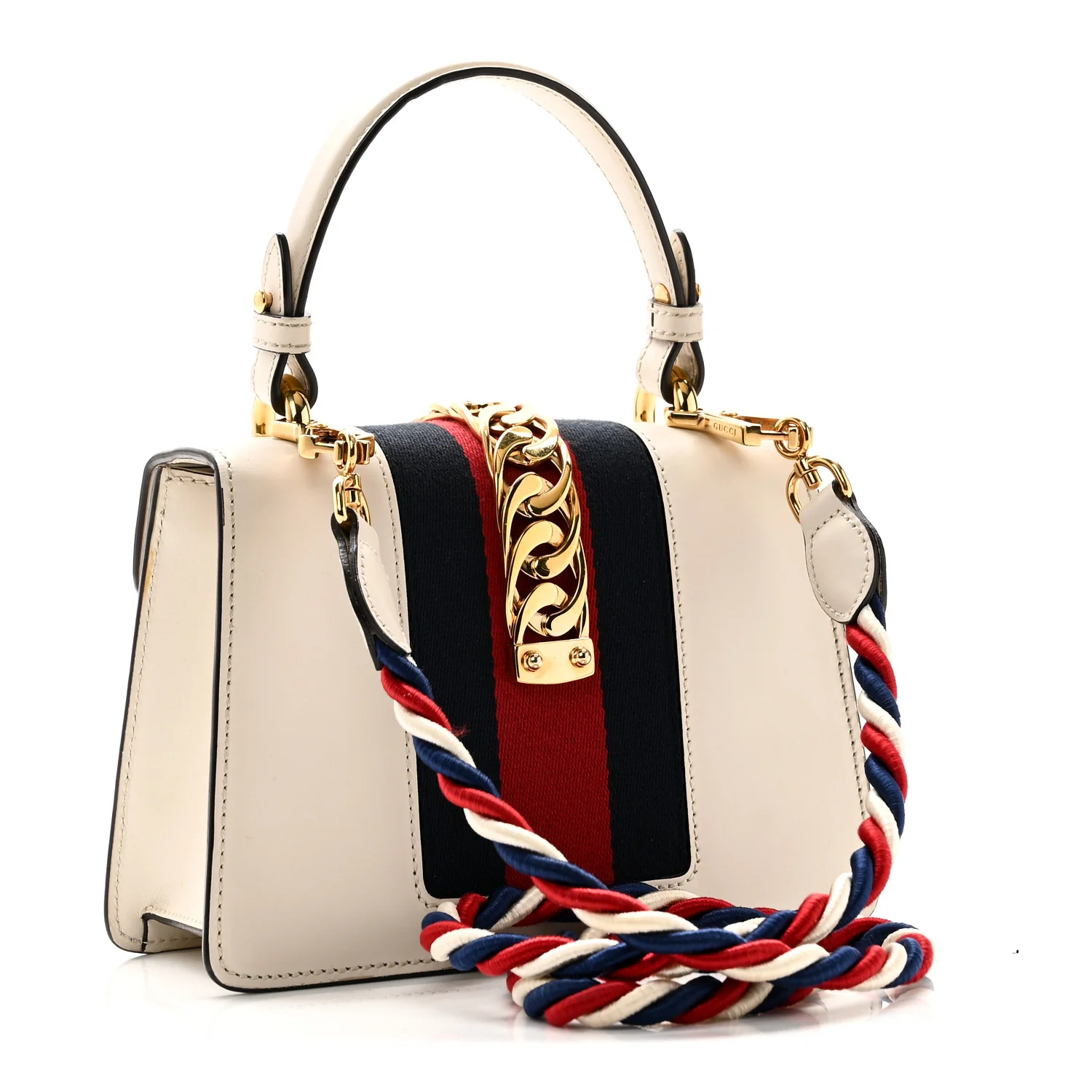Calfskin Mini Sylvie Top Handle Bag White - Image 3
