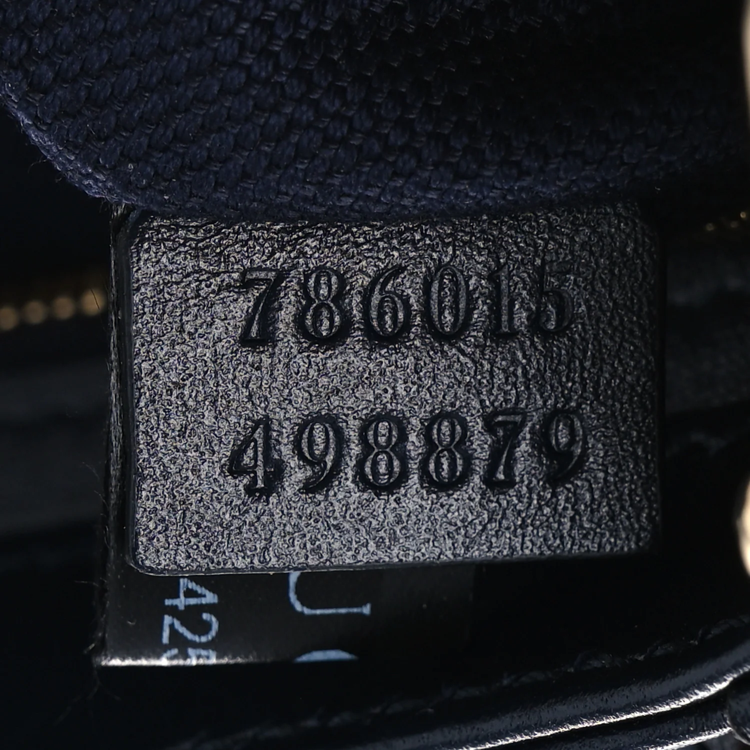 Calfskin Monogram Mini Moon Side Shoulder Bag Navy - Image 7