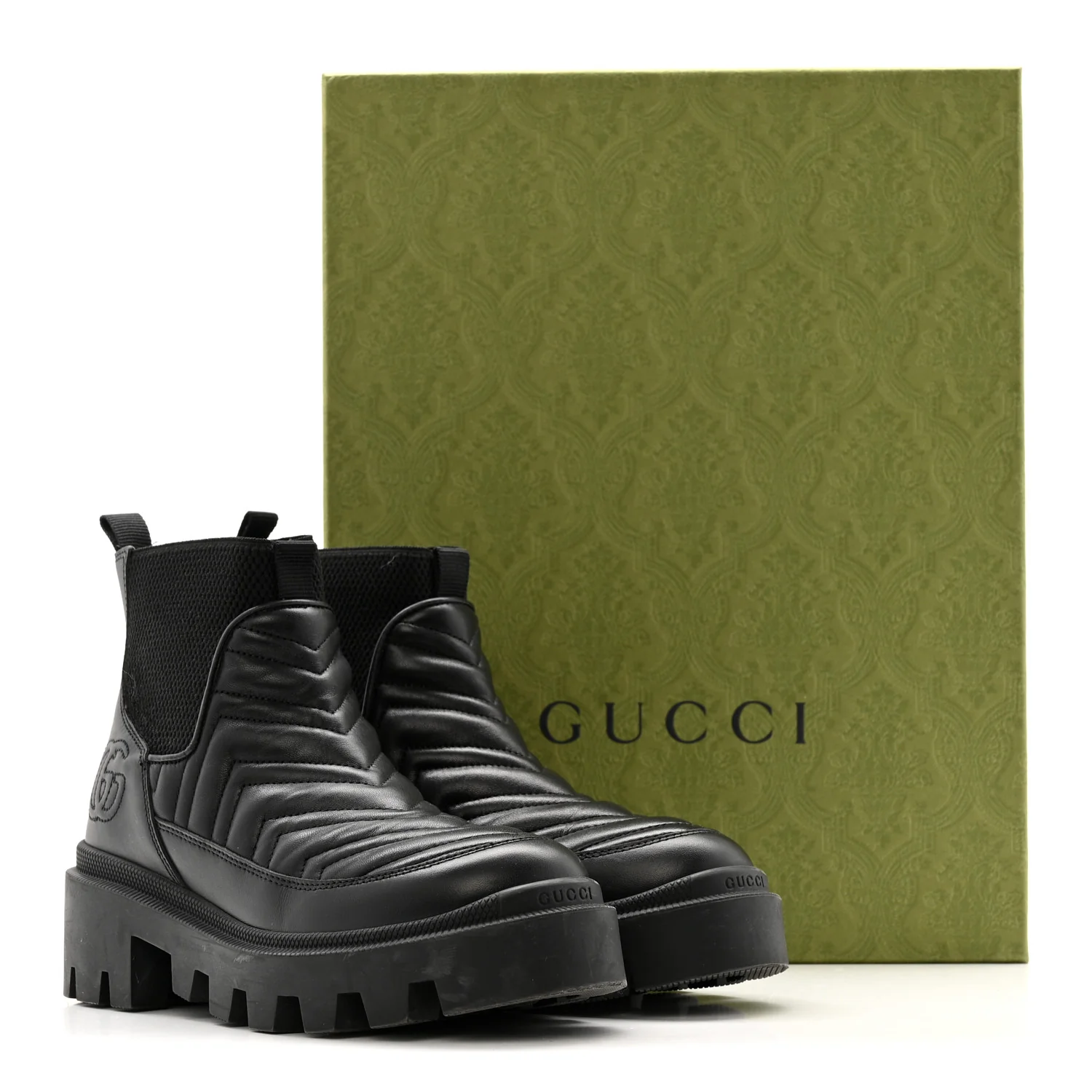 Calfskin Nappa Matelasse Frances Chelsea Boots 35.5 Black - Image 27