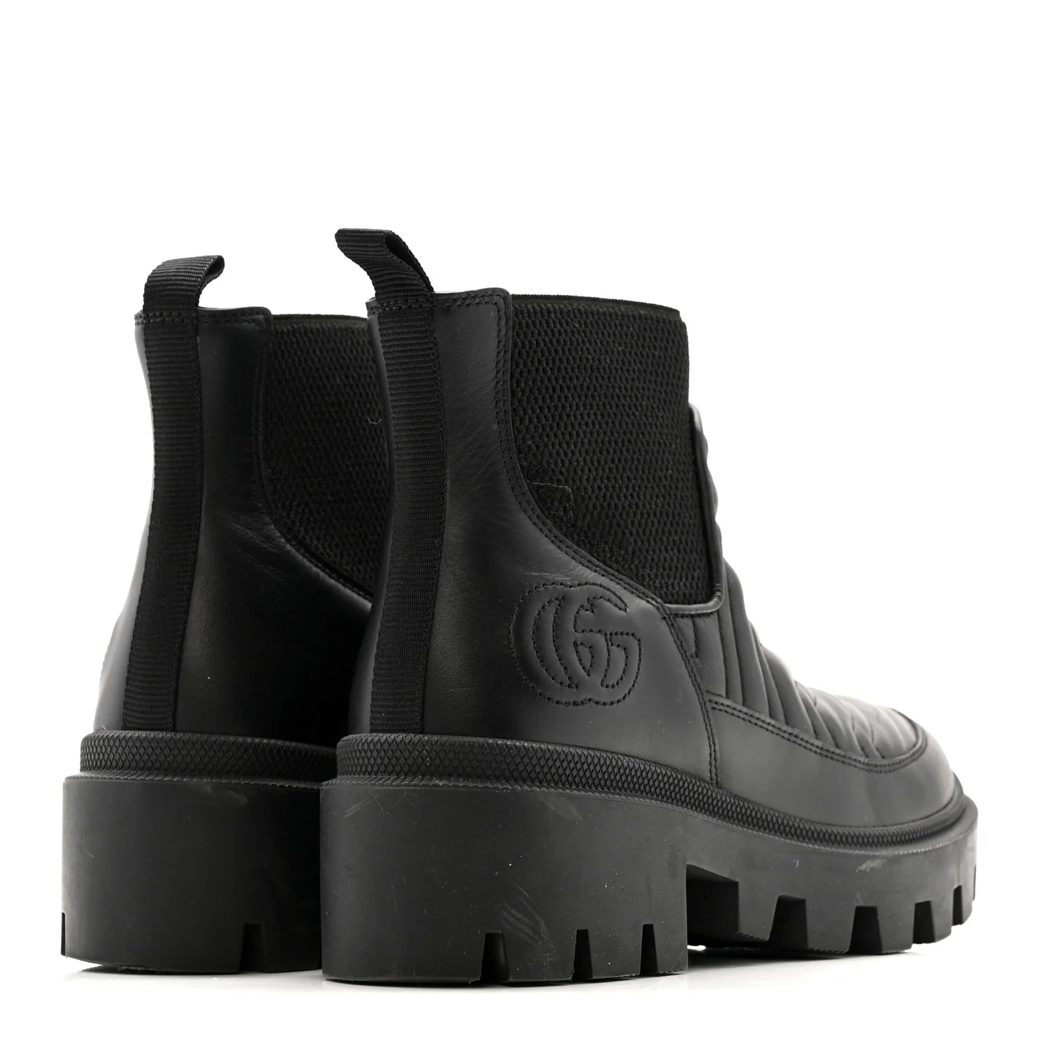 Calfskin Nappa Matelasse Frances Chelsea Boots 35.5 Black - Image 9