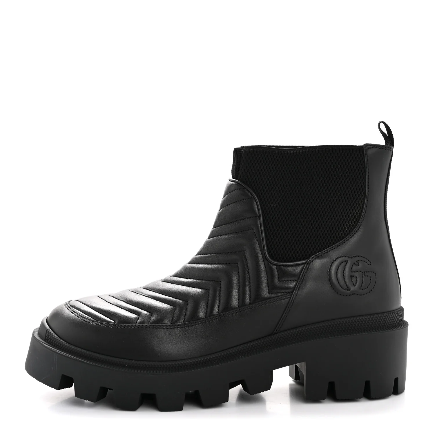 Calfskin Nappa Matelasse Frances Chelsea Boots 41 Black