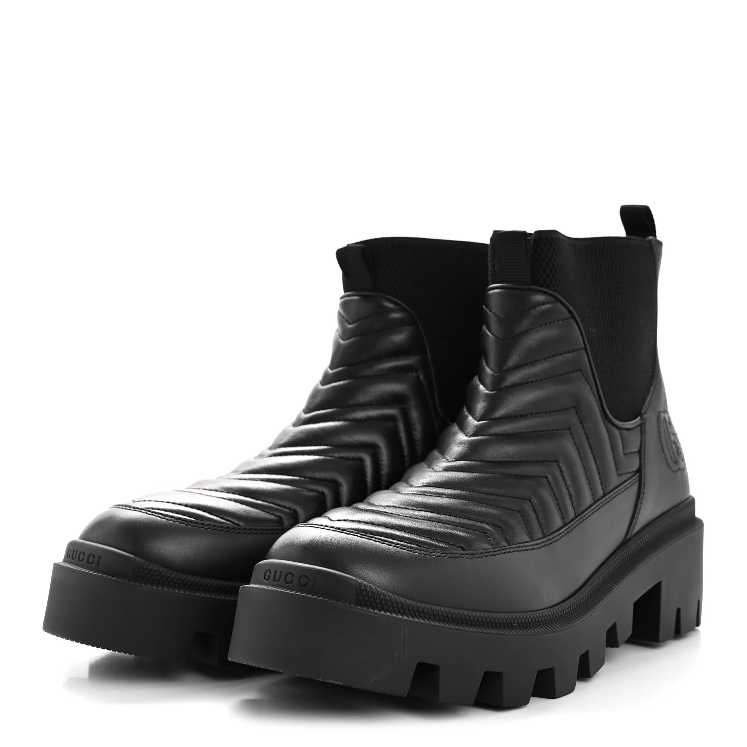Calfskin Nappa Matelasse Frances Chelsea Boots 41 Black - Image 4