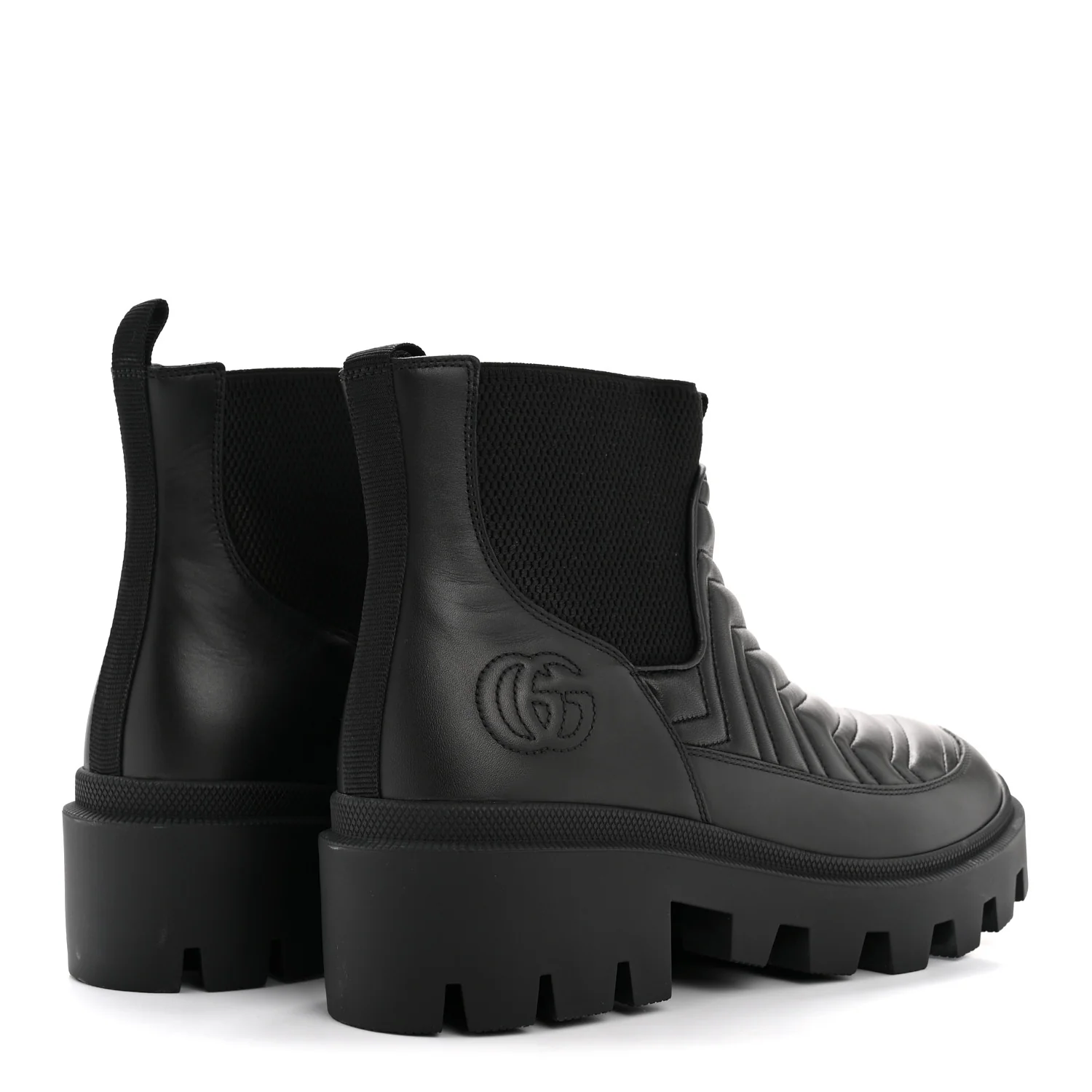 Calfskin Nappa Matelasse Frances Chelsea Boots 41 Black - Image 5