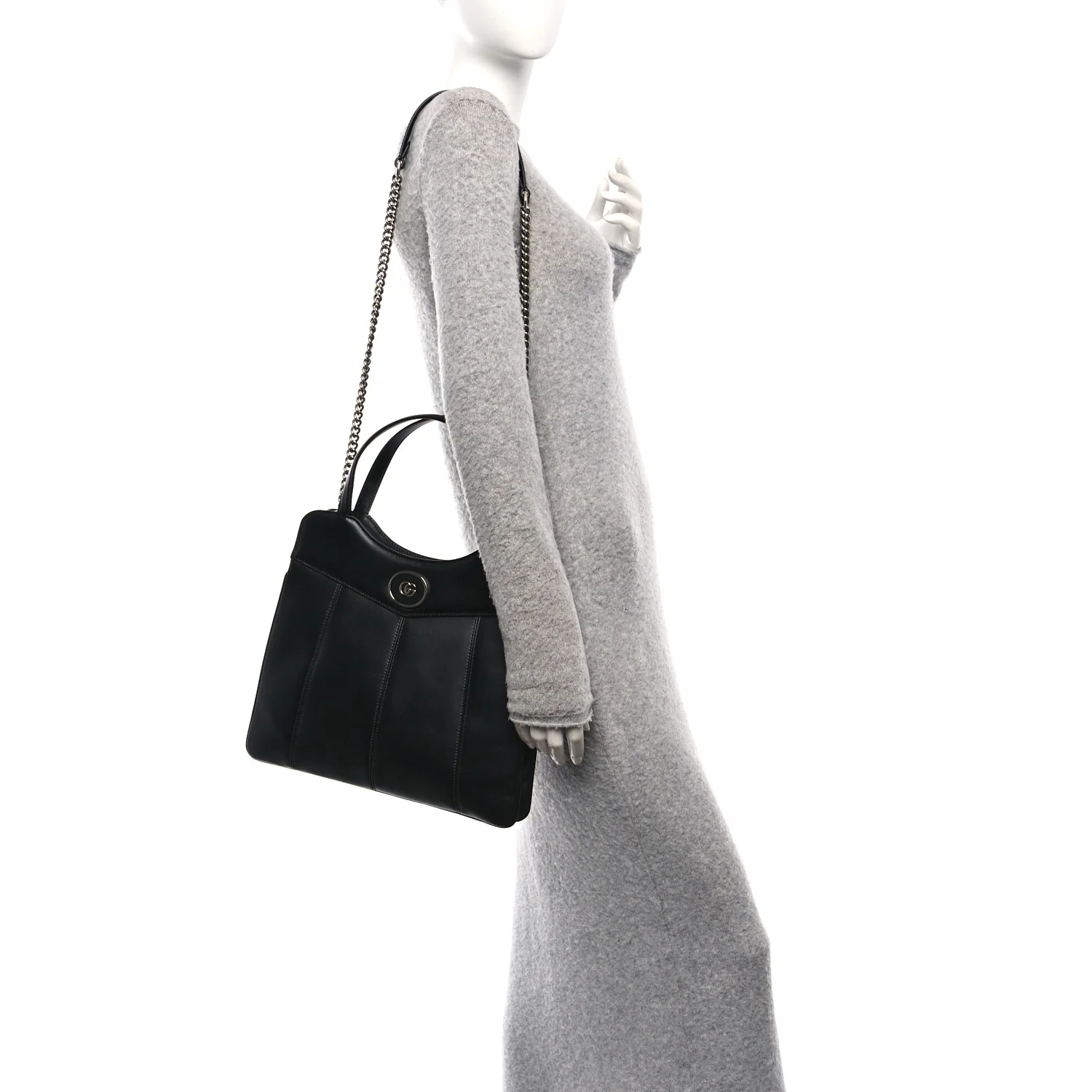 Calfskin Petite GG Medium Tote Bag Black - Image 2
