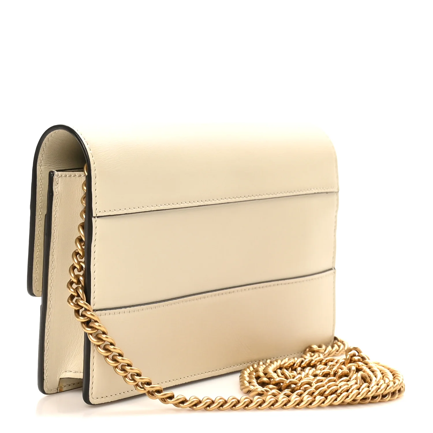 Calfskin Queen Margaret Chain Wallet Mystic White - Image 3