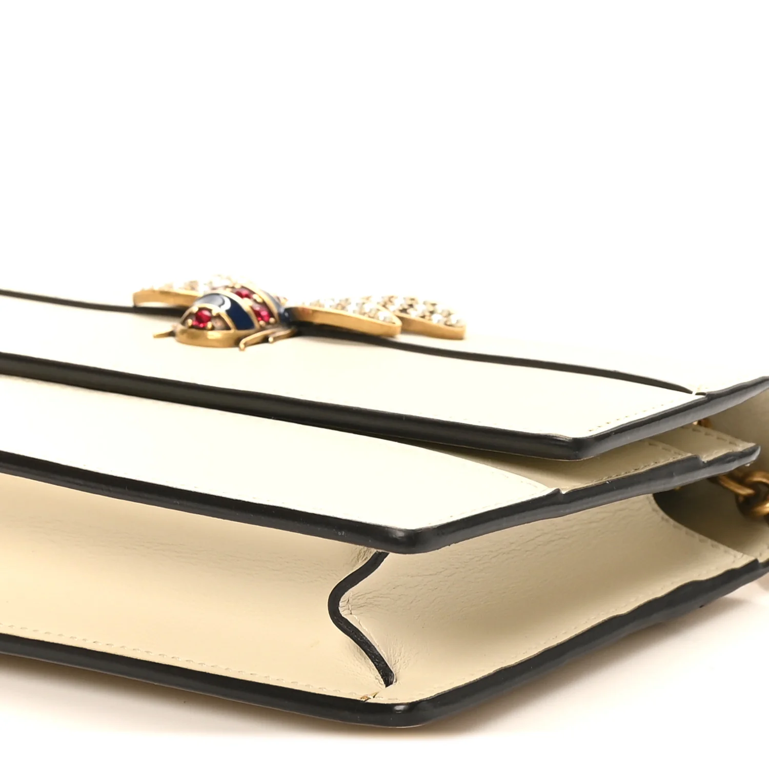 Calfskin Queen Margaret Chain Wallet Mystic White - Image 9