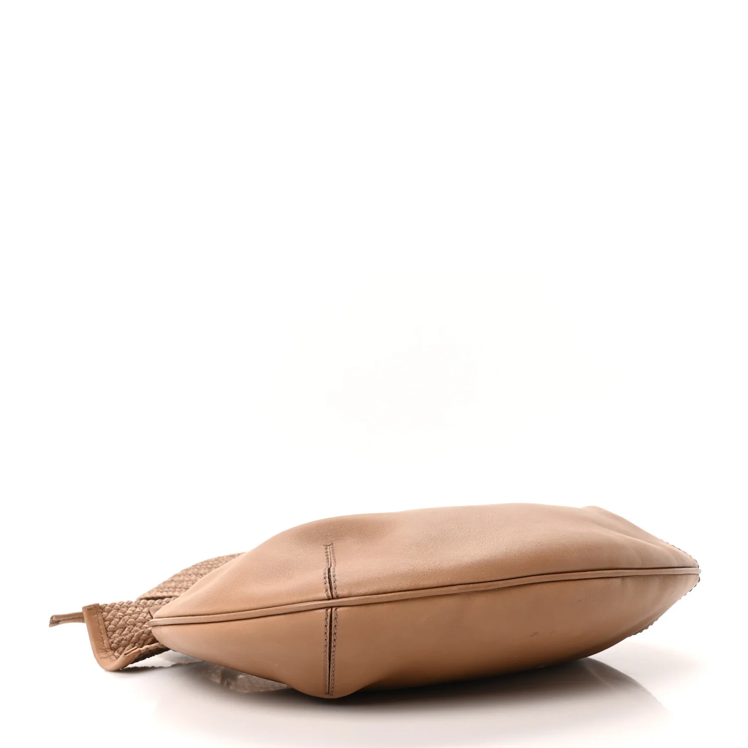 Calfskin Raffia Shoulder Bag Beige - Image 4