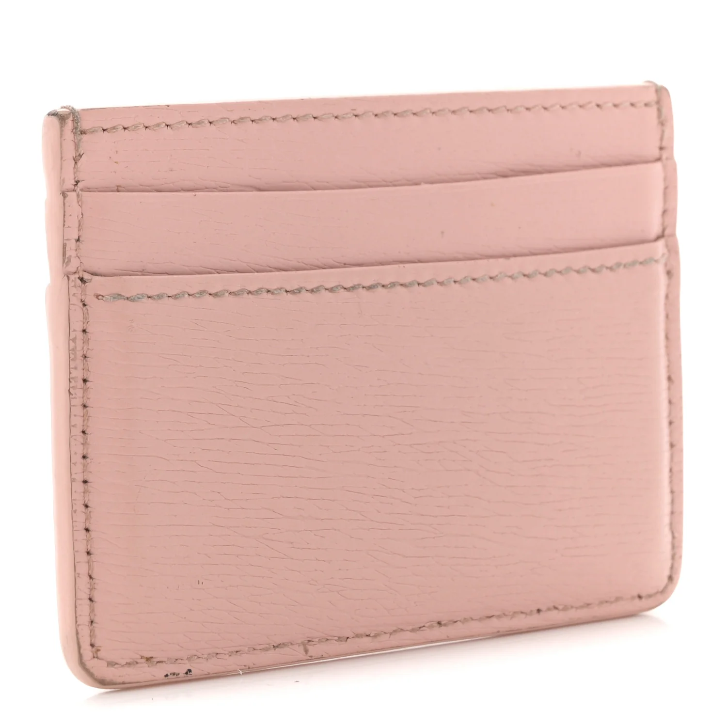Calfskin Script Card Holder Light Pink - Image 3