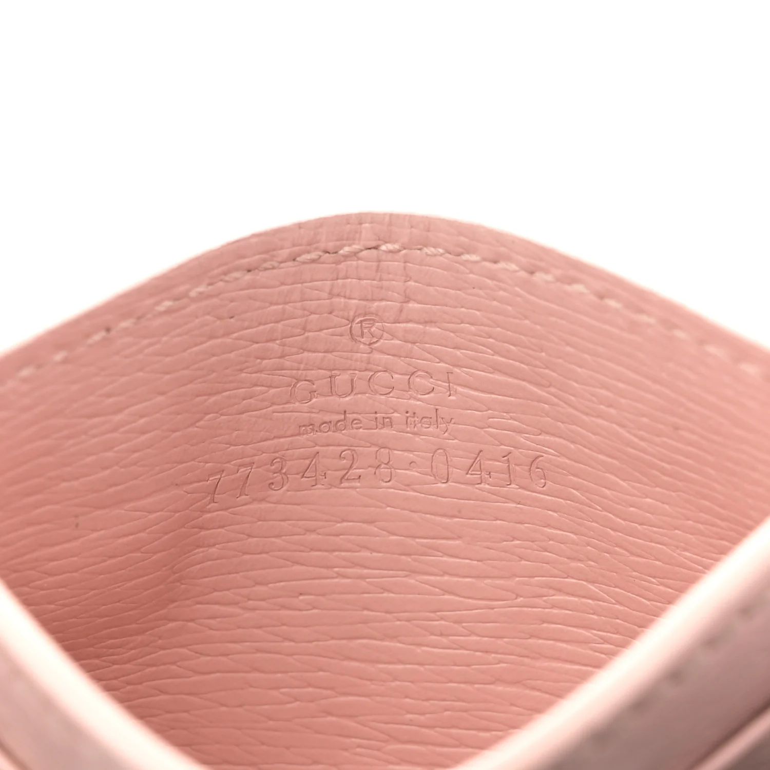 Calfskin Script Card Holder Light Pink - Image 6