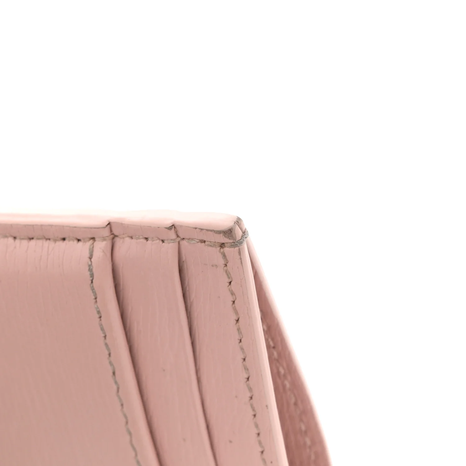Calfskin Script Card Holder Light Pink - Image 7