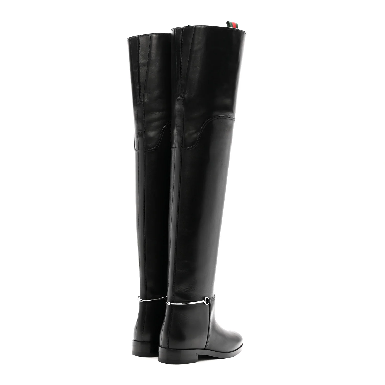 Calfskin Slim Horsebit Over The Knee High Boots 37 Black - Image 4