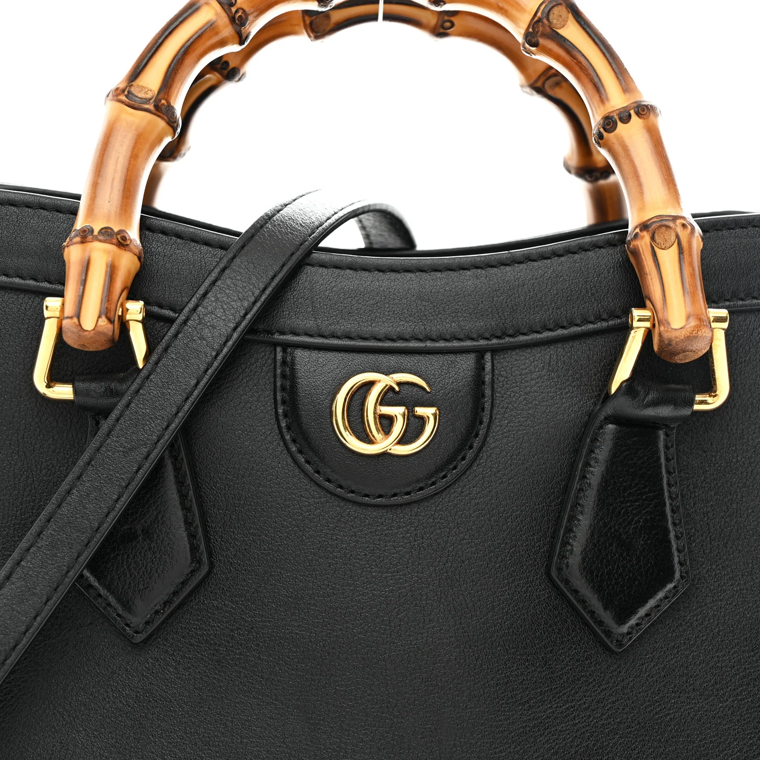 Calfskin Small Diana Tote Bag Black Yellow Fluo - Image 14