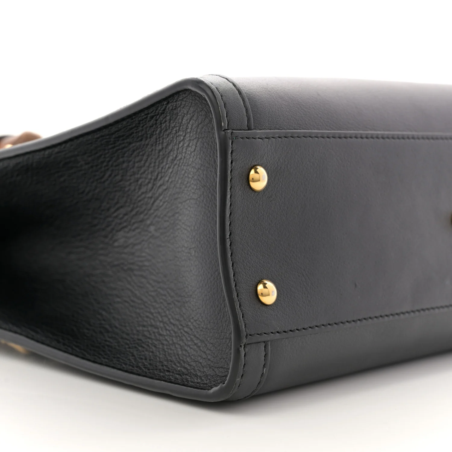 Calfskin Small Diana Tote Bag Black Yellow Fluo - Image 9