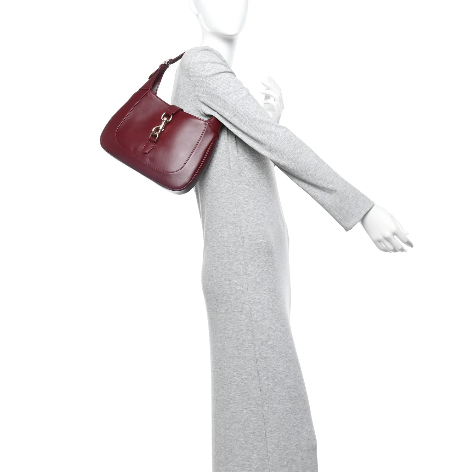 Calfskin Small Jackie Shoulder Bag Rosso Ancora - Image 2