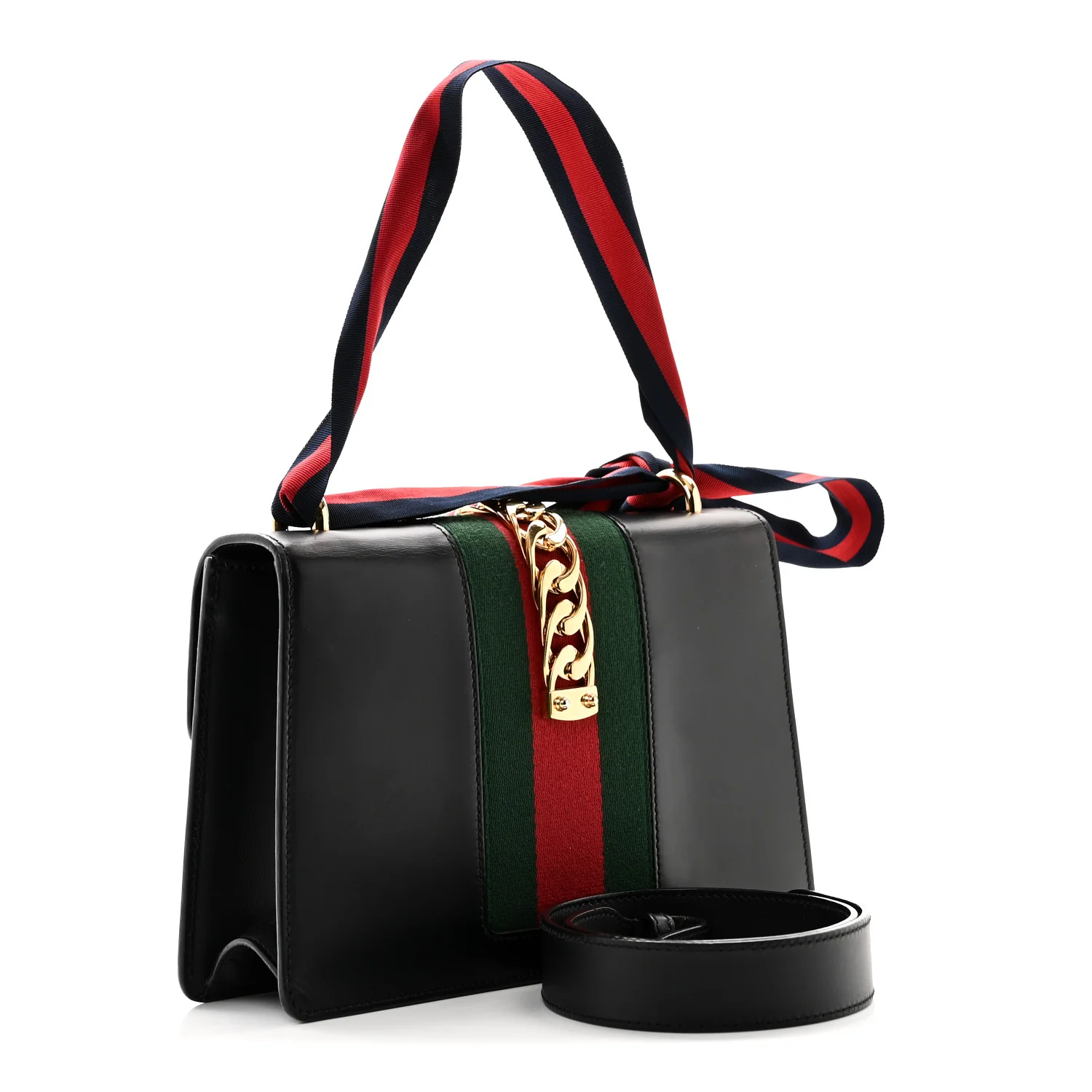 Calfskin Small Sylvie Shoulder Bag Black - Image 3