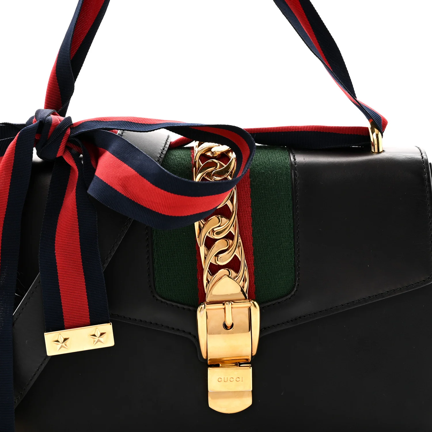 Calfskin Small Sylvie Shoulder Bag Black - Image 8