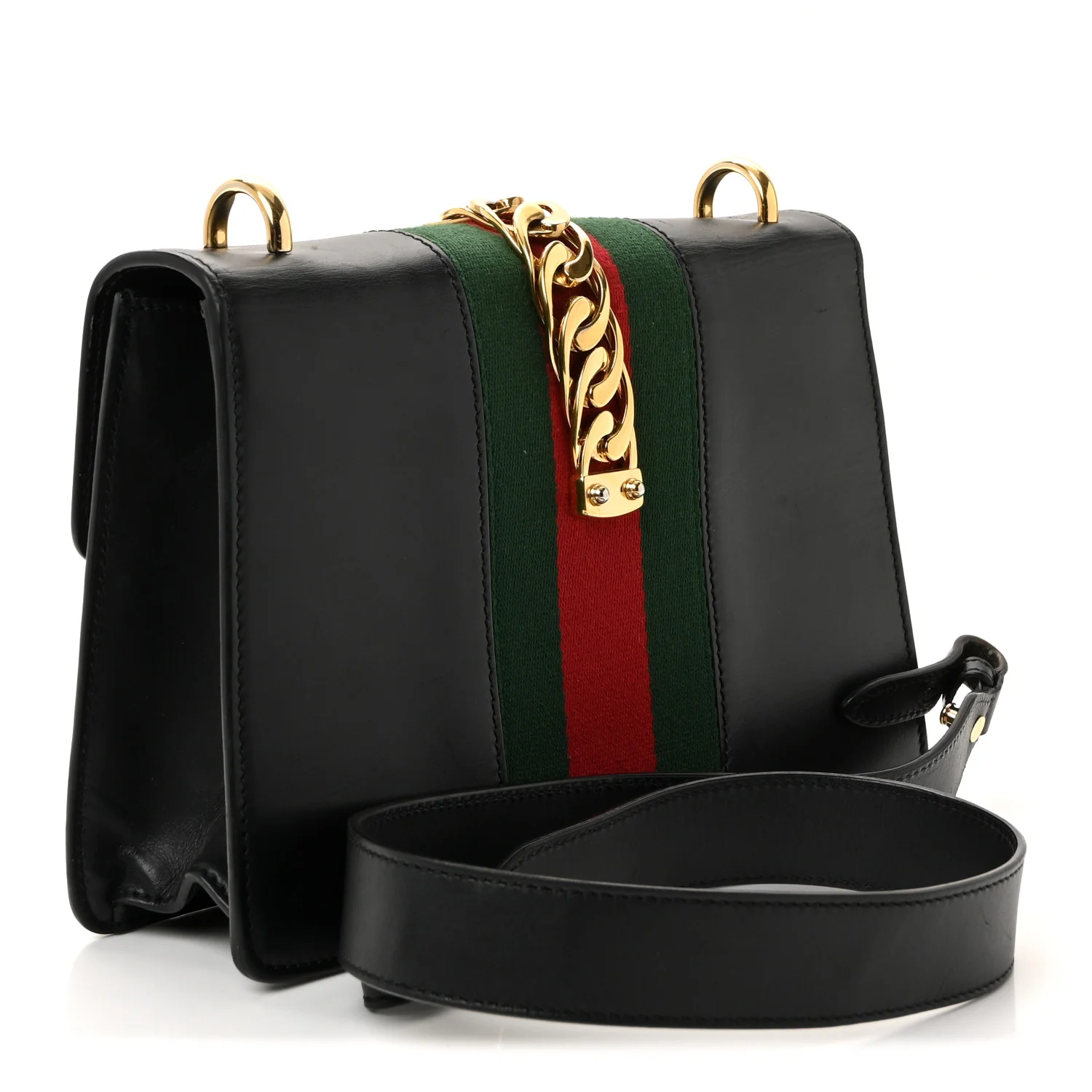 Calfskin Small Sylvie Shoulder Bag Black - Image 3