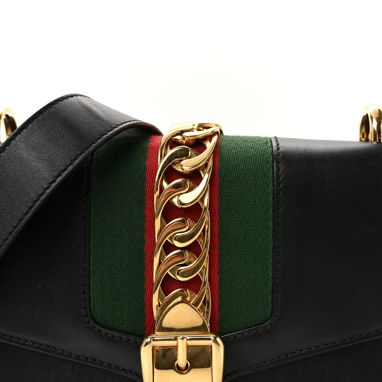 Calfskin Small Sylvie Shoulder Bag Black - Image 8