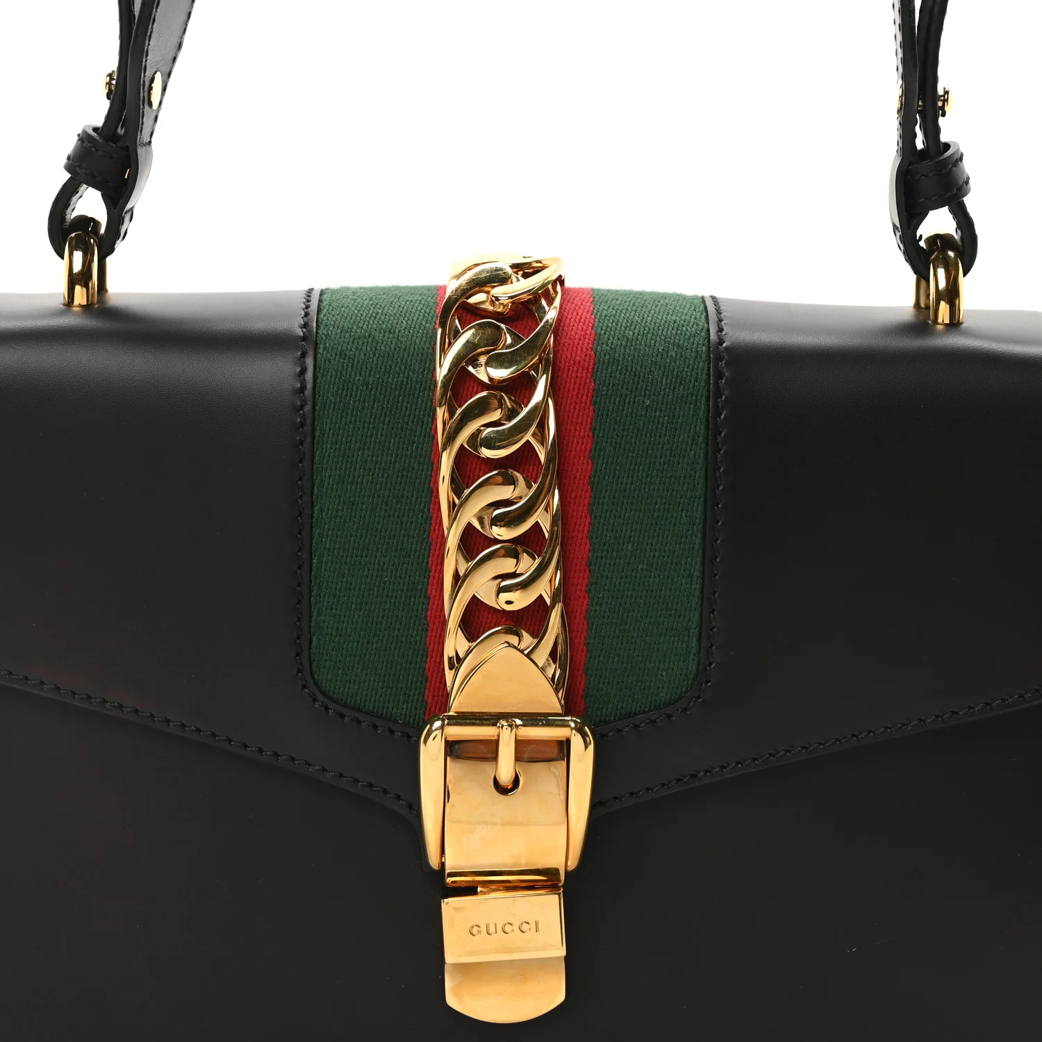 Calfskin Small Sylvie Shoulder Bag Black - Image 8