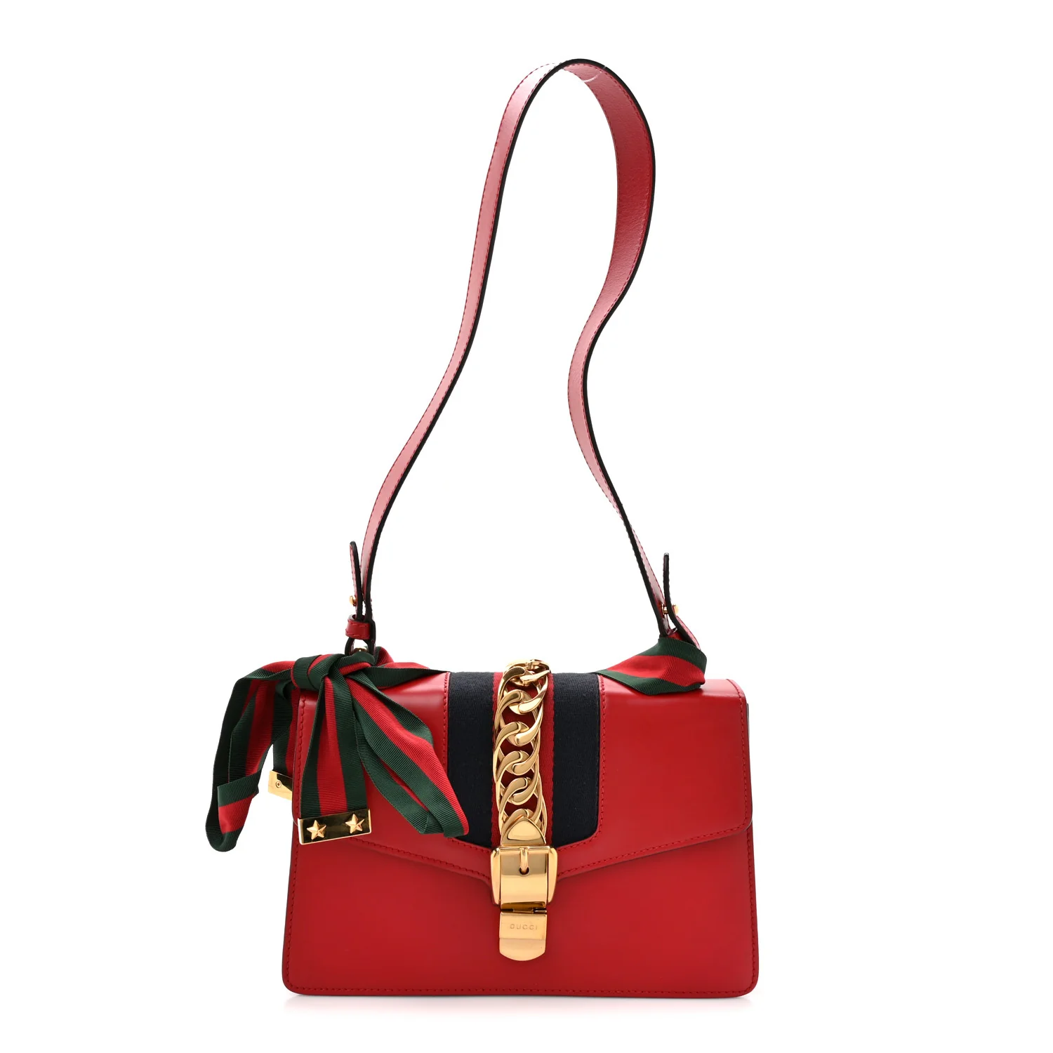 Calfskin Small Sylvie Shoulder Bag Hibiscus Red