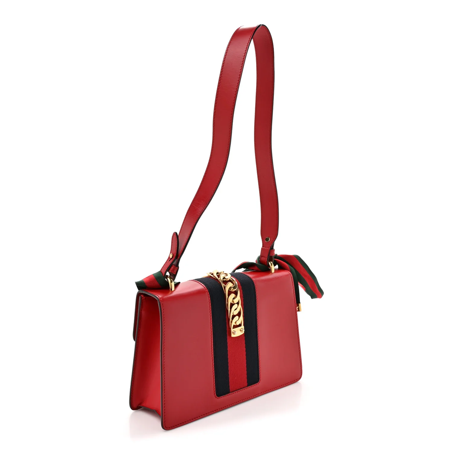 Calfskin Small Sylvie Shoulder Bag Hibiscus Red - Image 3