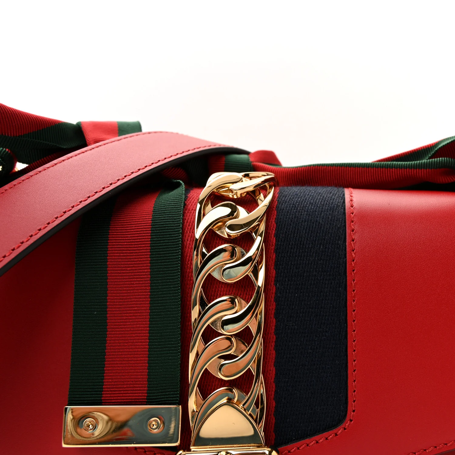 Calfskin Small Sylvie Shoulder Bag Hibiscus Red - Image 8