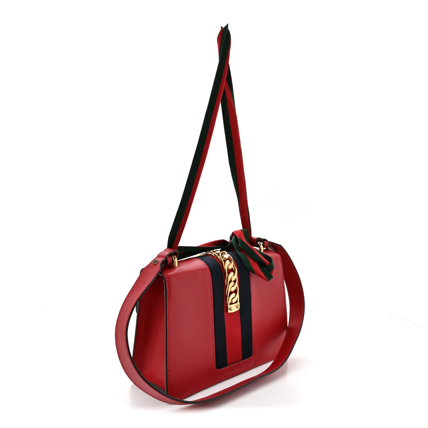 Calfskin Small Sylvie Shoulder Bag Hibiscus Red - Image 3