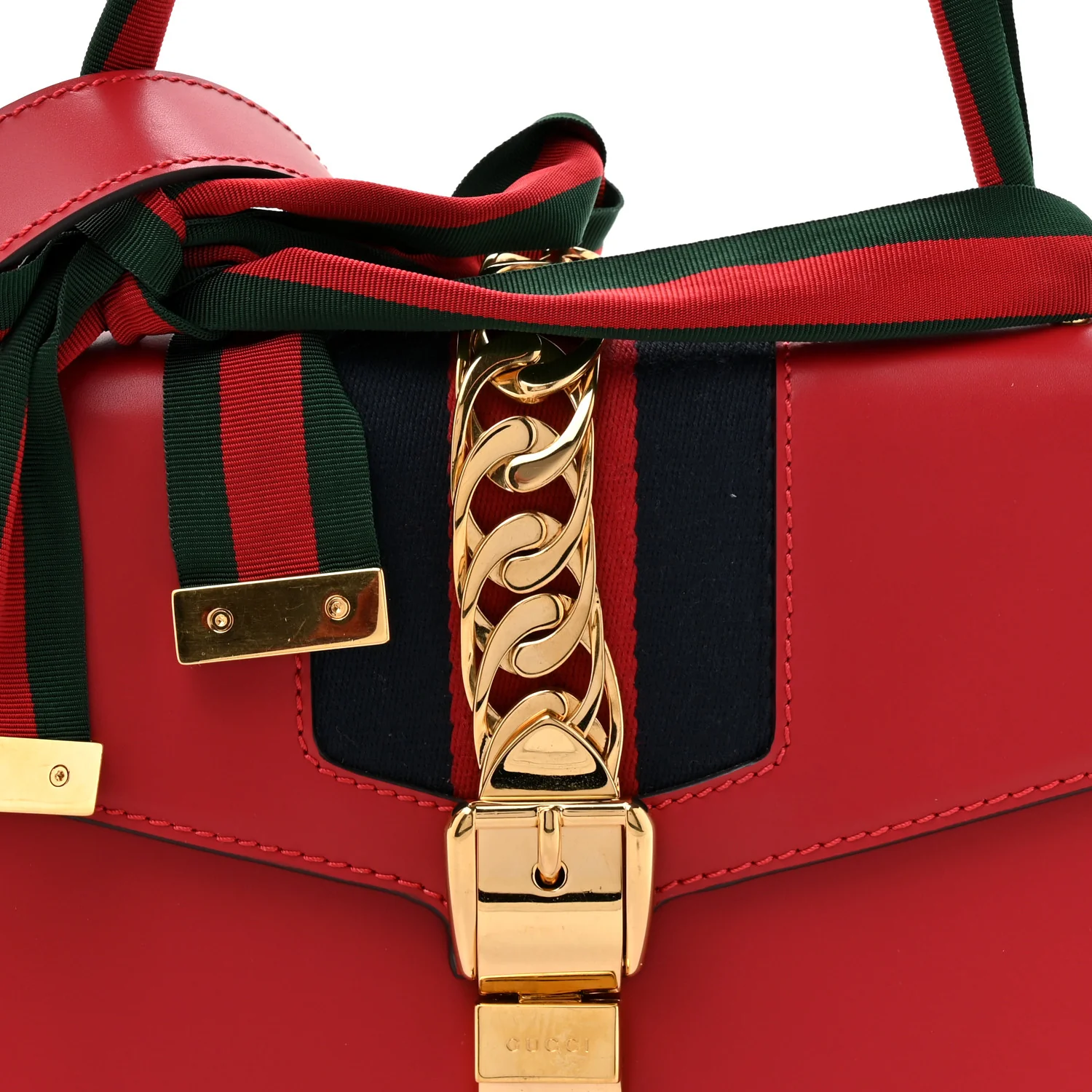 Calfskin Small Sylvie Shoulder Bag Hibiscus Red - Image 8