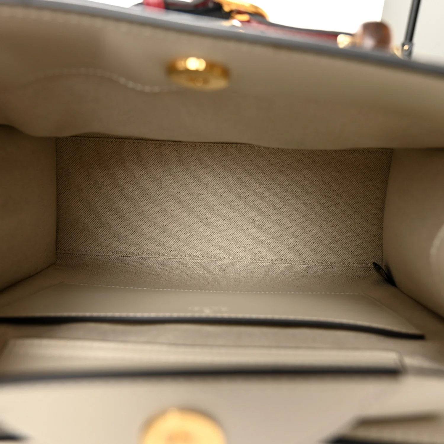 Calfskin Studded Loved Small Diana Tote Bag Mystic White Hibiscus Red - Image 5