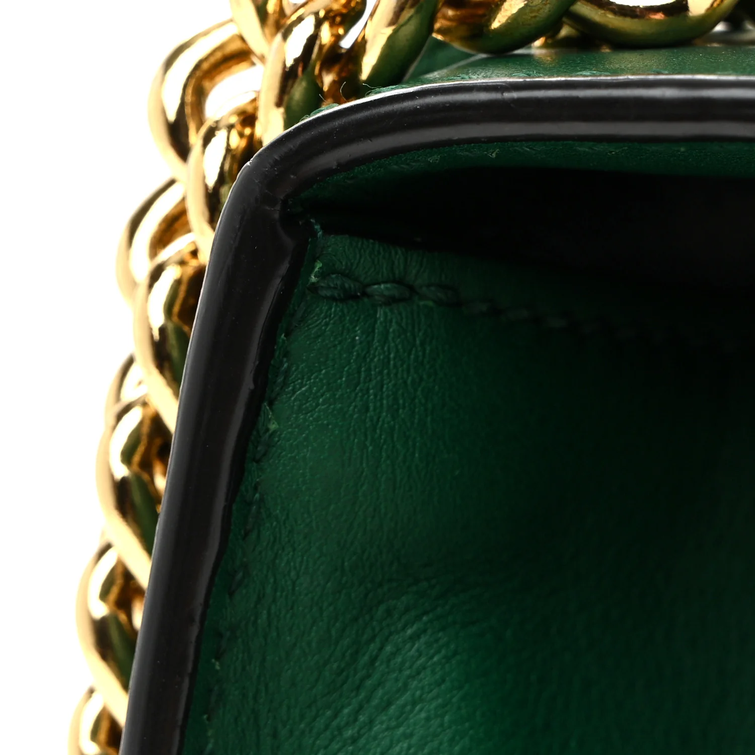 Calfskin Studded Small Padlock Shoulder Bag Emerald - Image 14