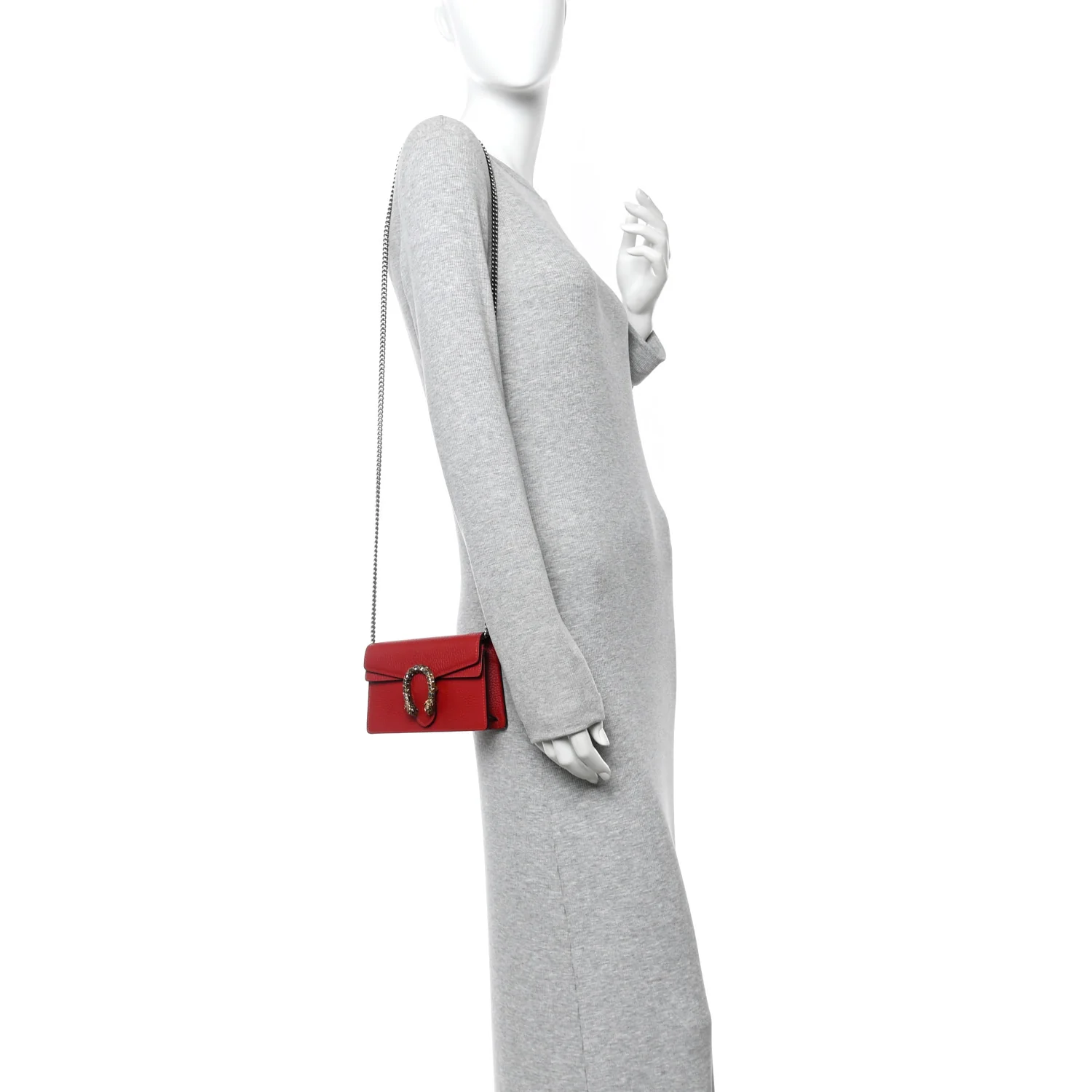 Calfskin Super Mini Dionysus Shoulder Bag Hibiscus Red - Image 2