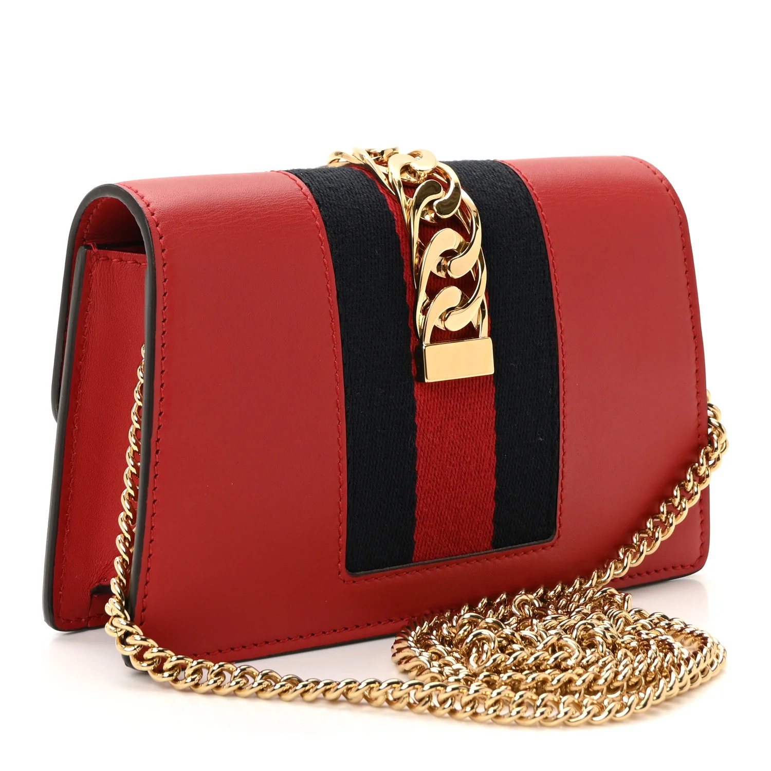 Calfskin Super Mini Sylvie Chain Shoulder Bag Hibiscus Red - Image 3