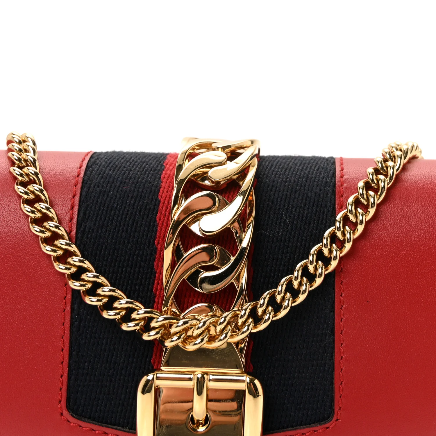Calfskin Super Mini Sylvie Chain Shoulder Bag Hibiscus Red - Image 8