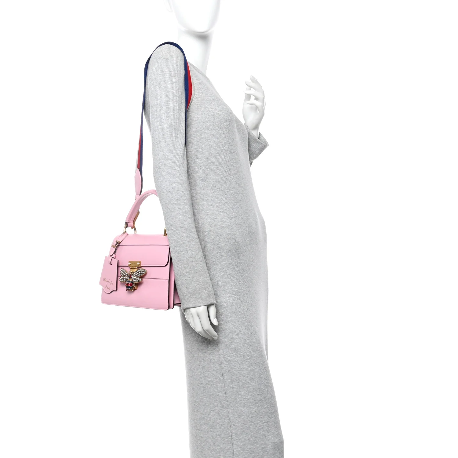 Calfskin Sylvie Web Small Queen Margaret Top Handle Bag Sugar Pink - Image 2