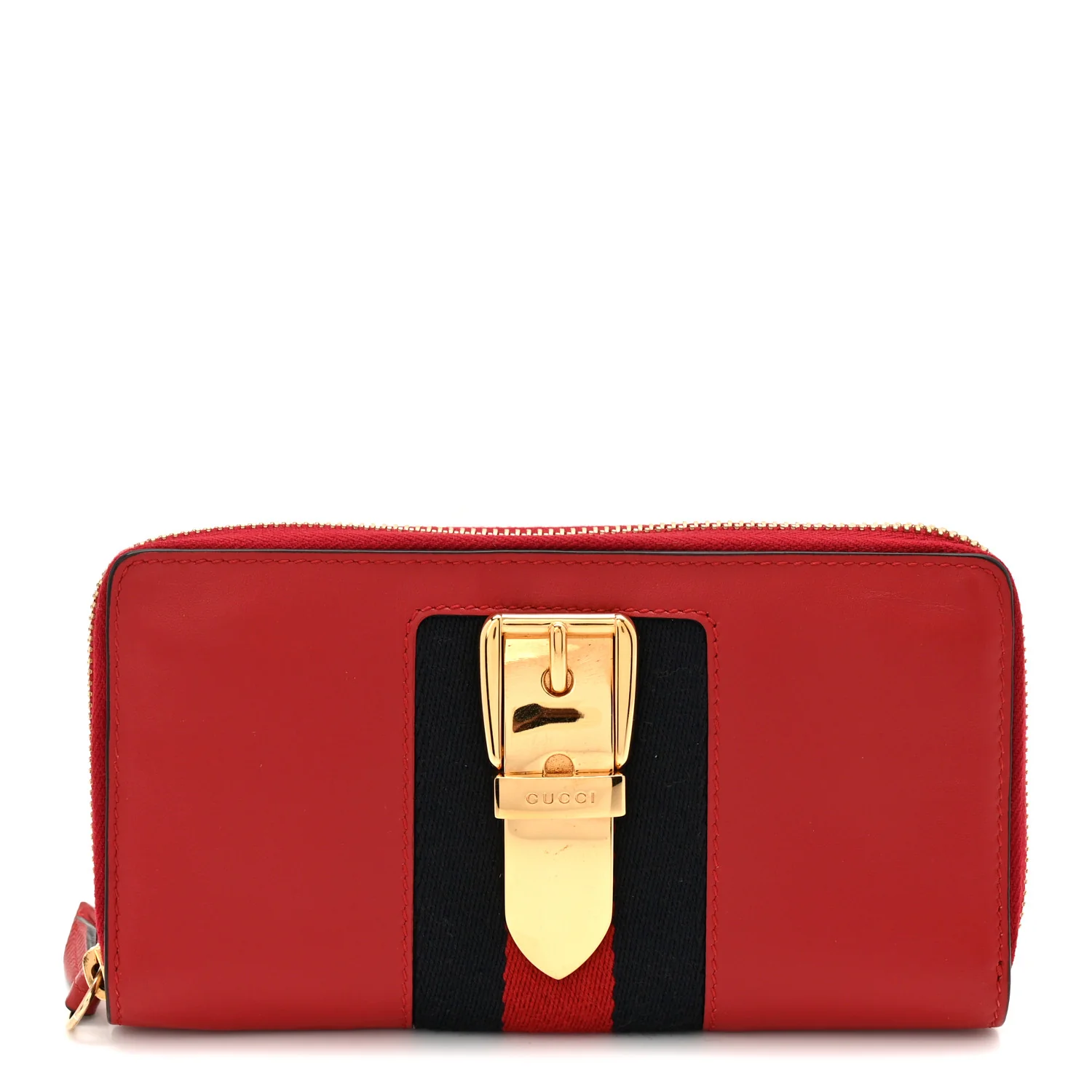 Calfskin Sylvie Zip Around Wallet Hibiscus Red