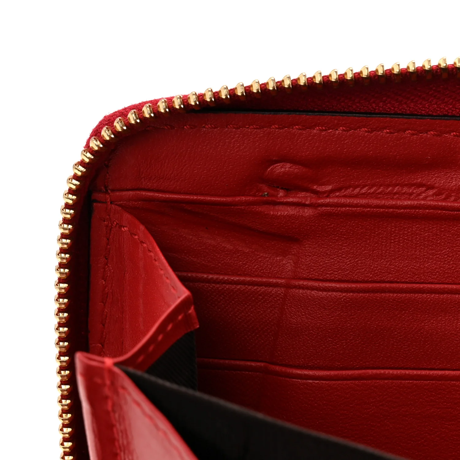 Calfskin Sylvie Zip Around Wallet Hibiscus Red - Image 8