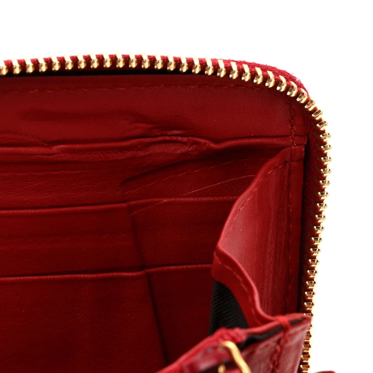 Calfskin Sylvie Zip Around Wallet Hibiscus Red - Image 9