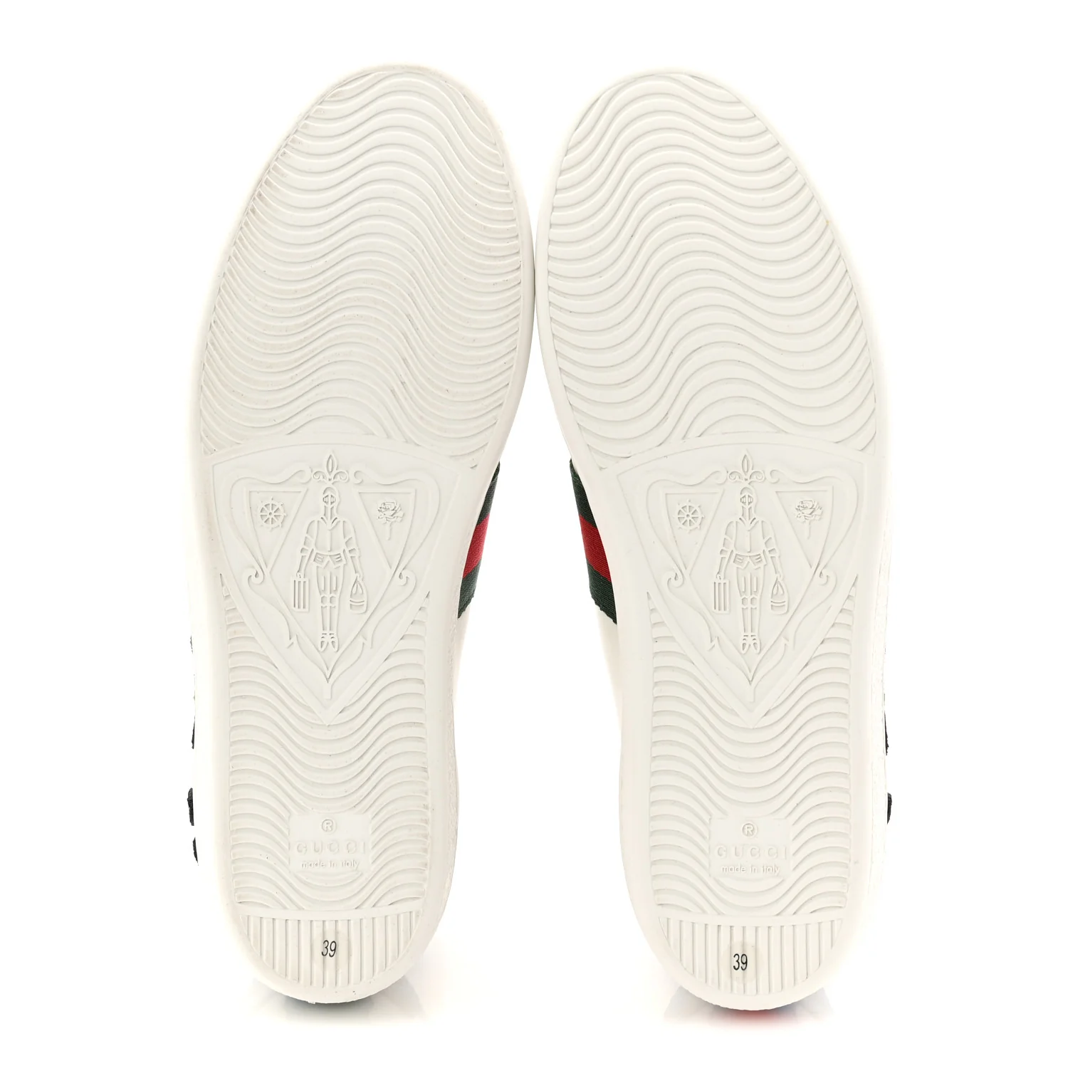 Calfskin Web Floral Embroidered Womens Ace Sneakers 39 White - Image 6