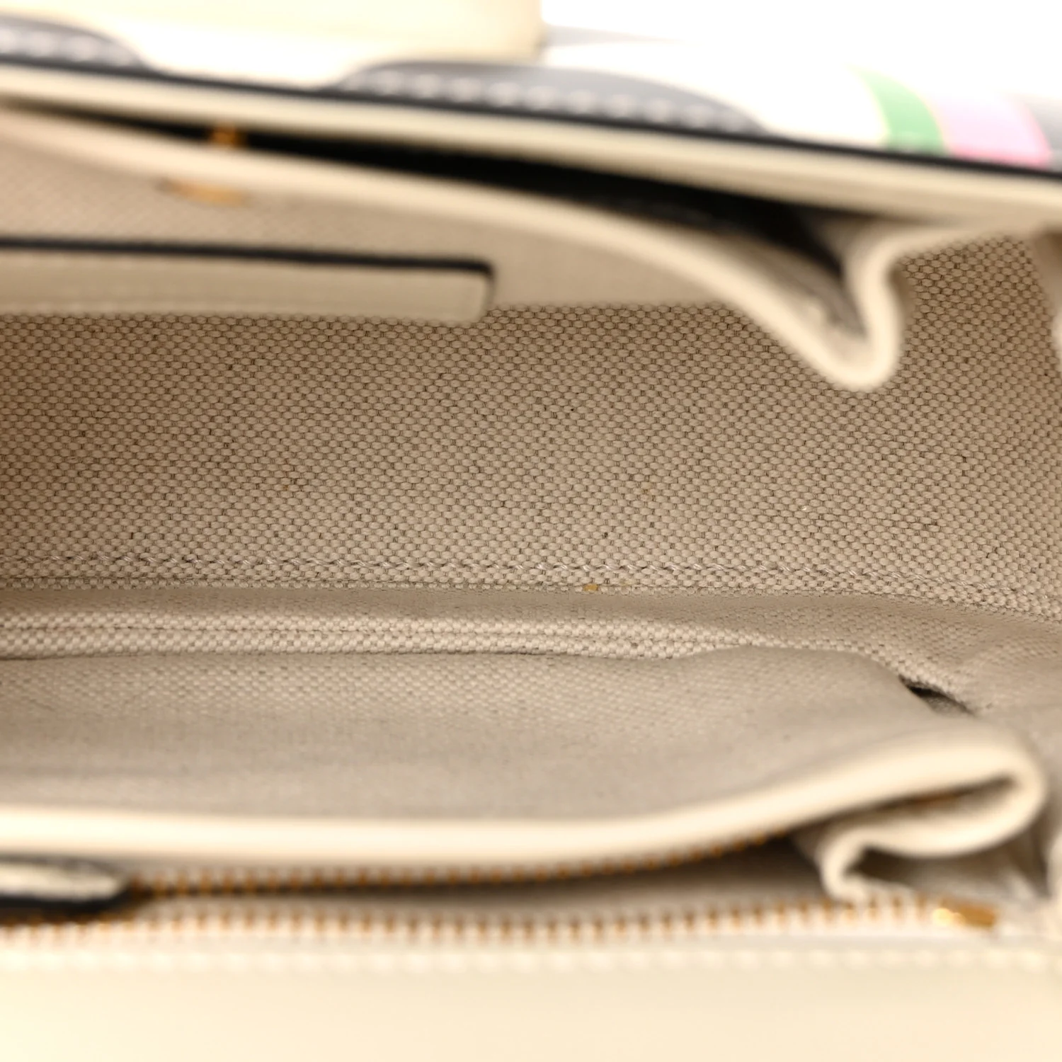 Calfskin Web Geometric Print Small Bamboo 1947 Top Handle Bag White Multi - Image 5