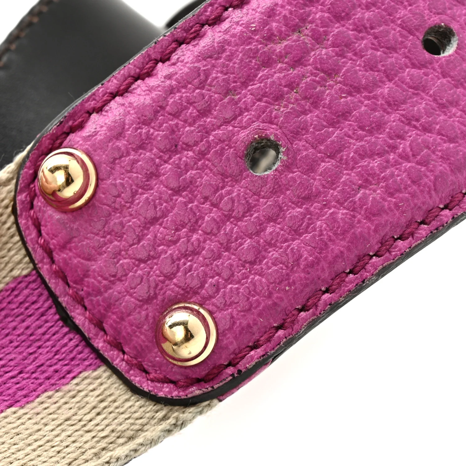 Calfskin Web Interlocking G Belt 85 34 Fuchsia White - Image 14