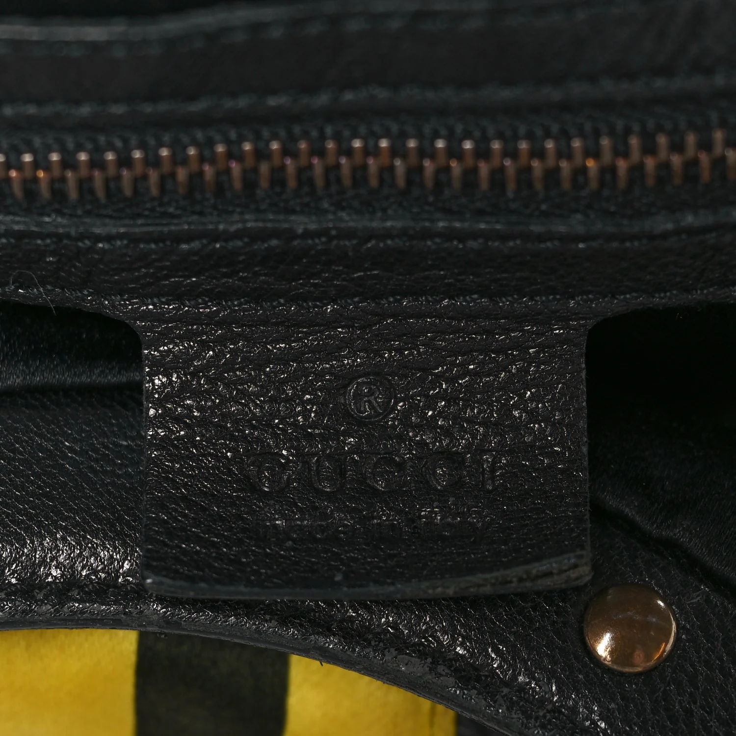 Calfskin Web Metal Bamboo Tote Black - Image 6