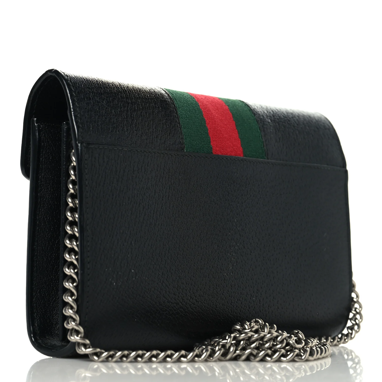 Calfskin Web Mini Dionysus Chain Wallet Black - Image 3