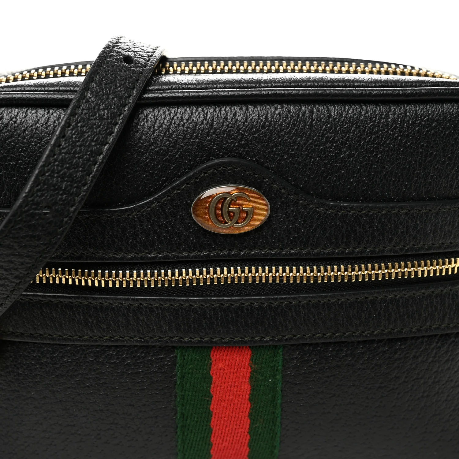 Calfskin Web Mini Ophidia Shoulder Bag Black - Image 8